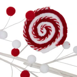 Northlight 30" Candy Cane Swirls And Pom Poms Christmas Garland -Winter Decor Store northlight df94827 4 04853.1693409624