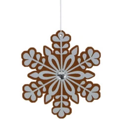 Northlight 10" Gingerbread And White Snowflake Christmas Ornament - 10"