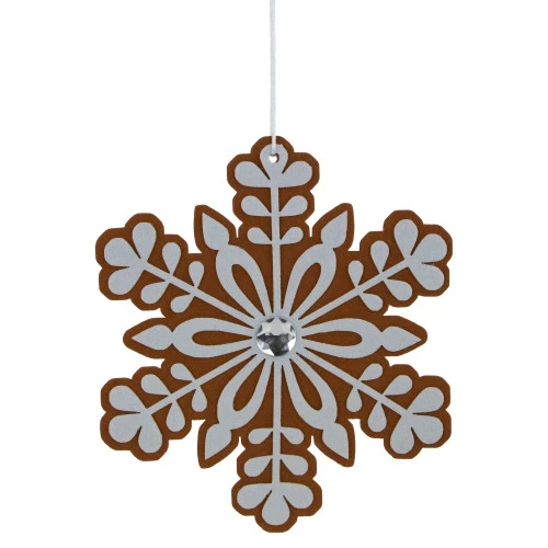 Northlight 10" Gingerbread And White Snowflake Christmas Ornament - 10" 1 Northlight 10" Gingerbread And White Snowflake Christmas Ornament - 10"