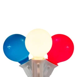 Northlight G40 Globe Christmas Light Set - Red, White And Blue - 9' White Wire - 10ct