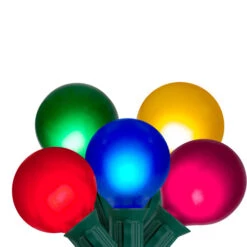 Northlight 15-Count Multi-Color Satin G50 Globe Christmas Light Set, 13.75ft Green Wire