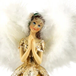 Northlight 10" Gold And White Angel Christmas Tree Topper, Unlit -Winter Decor Store northlight e27404 5 00679.1640647156