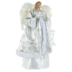 Northlight 18" Lighted White And Silver Angel In A Dress Christmas Tree Topper - Warm White Lights 7 Northlight 18" Lighted White And Silver Angel In A Dress Christmas Tree Topper - Warm White Lights -Winter Decor Store northlight e90897 2new 49640.1666943000