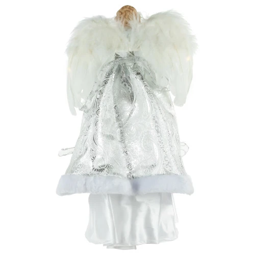 Northlight 18" Lighted White And Silver Angel In A Dress Christmas Tree Topper - Warm White Lights 5 Northlight 18" Lighted White And Silver Angel In A Dress Christmas Tree Topper - Warm White Lights - Image 5