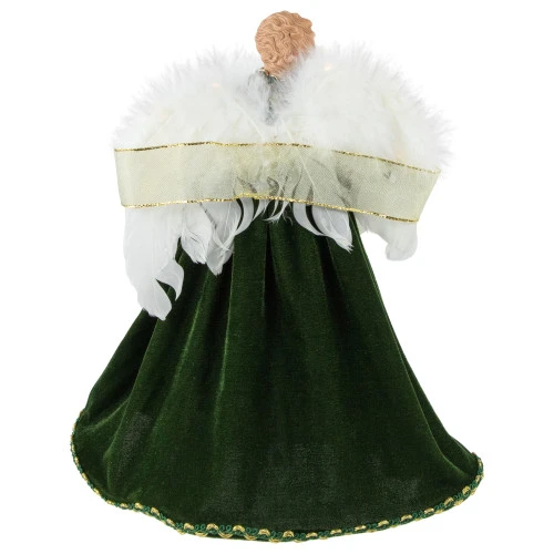Northlight Angel With Lighted Wings Christmas Tree Topper - 14" - Green And Gold 4 Northlight Angel With Lighted Wings Christmas Tree Topper - 14" - Green And Gold - Image 4