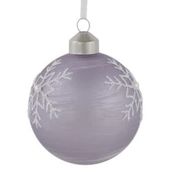 Northlight 3ct Purple Glass Ball Christmas Ornaments With Snowflakes 3" (80mm) -Winter Decor Store northlight eb94512 4 81546.1671181276