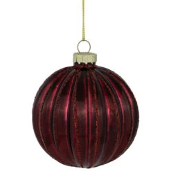 Northlight 4ct Shiny Maroon Glass Ball Christmas Ornaments 3" (80mm)