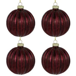 Northlight 4ct Shiny Maroon Glass Ball Christmas Ornaments 3" (80mm) 9 Northlight 4ct Shiny Maroon Glass Ball Christmas Ornaments 3" (80mm) -Winter Decor Store northlight eb94966 04 90264.1695744009