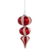 Northlight Shiny Red And Frosted Striped Candy Cane Finial Glass Christmas Ornament - 5.5"