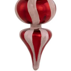 Northlight Shiny Red And Frosted Striped Candy Cane Finial Glass Christmas Ornament - 5.5" -Winter Decor Store northlight eb94970 02 21015.1695744009