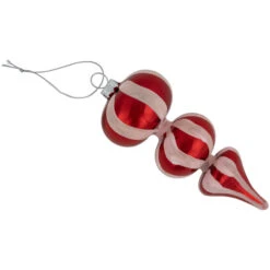 Northlight Shiny Red And Frosted Striped Candy Cane Finial Glass Christmas Ornament - 5.5" -Winter Decor Store northlight eb94970 04 82337.1695744010