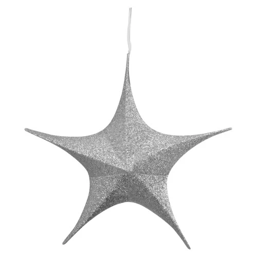 Tinsel Foldable Glitter Christmas Star Outdoor Decoration - 25.5" - Silver 1 Tinsel Foldable Glitter Christmas Star Outdoor Decoration - 25.5" - Silver