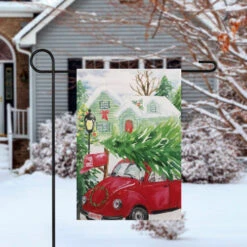 Northlight Red Car And Christmas Tree Outdoor Garden Flag 12.5" X 18" -Winter Decor Store northlight fg91395 fg91414 style 02884.1601861654