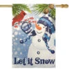 Northlight Let It Snow Snowman And Cardinal Outdoor House Flag 28" X 40"
