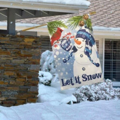 Northlight Let It Snow Snowman And Cardinal Outdoor House Flag 28" X 40" -Winter Decor Store northlight fg91397 fg91416 large 3 61044.1601688797