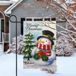 Northlight Merry Christmas And Snowman Outdoor Garden Flag 12.5" X 18" -Winter Decor Store northlight fg91399 fg91418 style 19001.1665611637