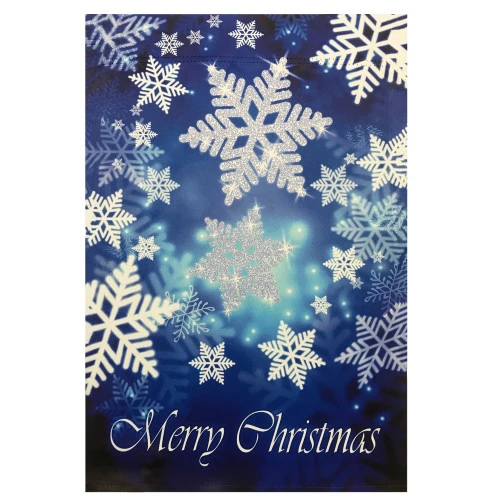 Northlight Merry Christmas And Snowflakes Blue And White House Flag 28" X 40" 2 Northlight Merry Christmas And Snowflakes Blue And White House Flag 28" X 40" - Image 2