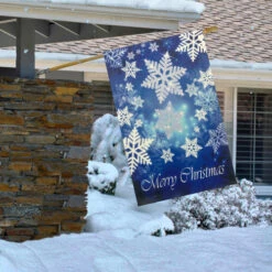 Northlight Merry Christmas And Snowflakes Blue And White House Flag 28" X 40" 5 Northlight Merry Christmas And Snowflakes Blue And White House Flag 28" X 40" -Winter Decor Store northlight fg91402 fg91421 large 3 12070.1601688797