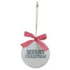 4.5" White And Red Merry Christmas Ornament With A Bow