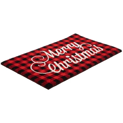 Red And Black Plaid "Merry Christmas" Natural Coir Christmas Outdoor Doormat 18" X 30" 5 Red And Black Plaid "Merry Christmas" Natural Coir Christmas Outdoor Doormat 18" X 30" - Image 5