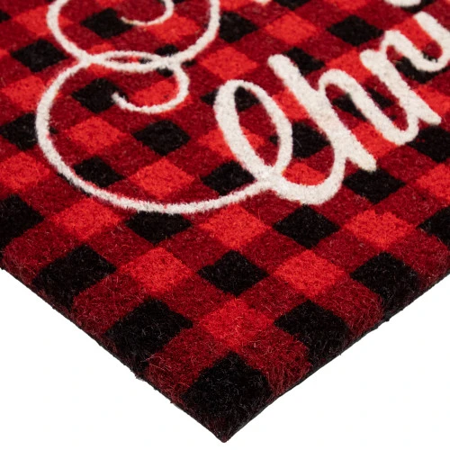 Red And Black Plaid "Merry Christmas" Natural Coir Christmas Outdoor Doormat 18" X 30" 6 Red And Black Plaid "Merry Christmas" Natural Coir Christmas Outdoor Doormat 18" X 30" - Image 6