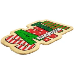 Northlight Red And Green "Santa Stop Here" Outdoor Christmas Doormat 18" X 30" -Winter Decor Store northlight fw94658 3 24070.1693409624
