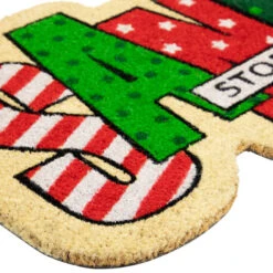Northlight Red And Green "Santa Stop Here" Outdoor Christmas Doormat 18" X 30" -Winter Decor Store northlight fw94658 4 29883.1693409625
