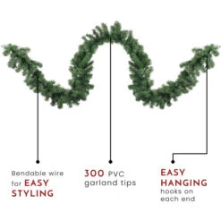 Northlight 9' X 18" Deluxe Windsor Pine Artificial Christmas Garland, Unlit -Winter Decor Store northlight gb20ygw718 gr thumbnail 70387.1603332182
