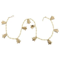 Northlight 6' X 3" Christmas Trees And Beads Wooden Garland