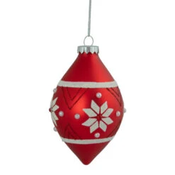 Northlight 5.25" Glittered Red And White Snowflake Glass Finial Christmas Ornament 11 Northlight 5.25" Glittered Red And White Snowflake Glass Finial Christmas Ornament -Winter Decor Store northlight gb94424 sample 2 07741.1669884311