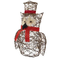 Northlight Lighted Glitter Rattan Owl Outdoor Christmas Decoration - 21" - Clear Lights -Winter Decor Store northlight h83201 2updated 29653.1669192840