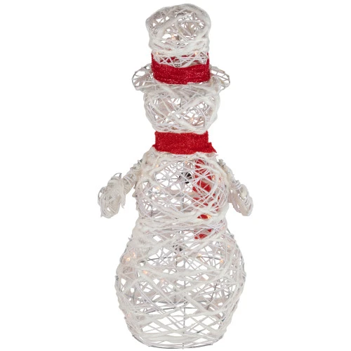 Northlight Lighted Glittered Rattan Snowman Outdoor Christmas Decoration - 28" - Clear Lights 6 Northlight Lighted Glittered Rattan Snowman Outdoor Christmas Decoration - 28" - Clear Lights - Image 6