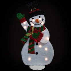 Northlight Lighted Waving Snowman Outdoor Christmas Decoration - 32" - Clear Lights -Winter Decor Store northlight h85210 on20black 74217.1696436030