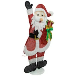 Northlight 32" Red And White Lighted Waving Santa With Gifts Christmas Outdoor Decoration -Winter Decor Store northlight h85231 02 98567.1689172114