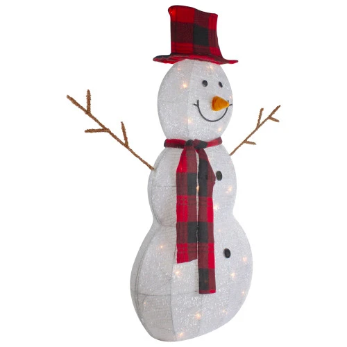 Northlight Lighted Tinsel Snowmen Family Christmas Yard Decorations - Clear Lights - Set Of 2 6 Northlight Lighted Tinsel Snowmen Family Christmas Yard Decorations - Clear Lights - Set Of 2 - Image 6