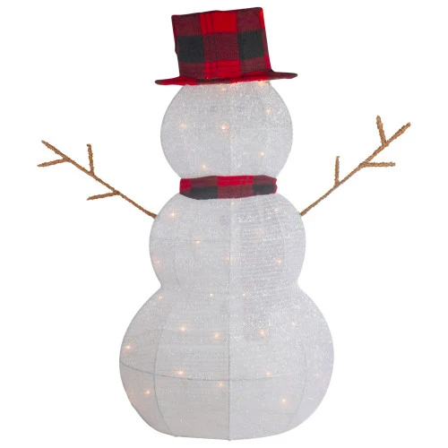 Northlight Lighted Tinsel Snowmen Family Christmas Yard Decorations - Clear Lights - Set Of 2 7 Northlight Lighted Tinsel Snowmen Family Christmas Yard Decorations - Clear Lights - Set Of 2 - Image 7