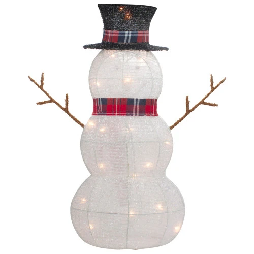 Northlight Lighted Tinsel Snowmen Family Christmas Yard Decorations - Clear Lights - Set Of 2 8 Northlight Lighted Tinsel Snowmen Family Christmas Yard Decorations - Clear Lights - Set Of 2 - Image 8