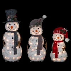 Northlight Lighted Snowman Family Outdoor Christmas Decoration - 39.5" - Warm White - Set Of 3 -Winter Decor Store northlight h93956 on20black 95563.1667549905