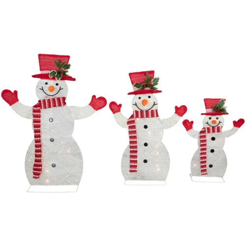 Northlight Set Of 3 LED Lighted Family Of Snowmen Outdoor Christmas Decoration 4 Northlight Set Of 3 LED Lighted Family Of Snowmen Outdoor Christmas Decoration - Image 4