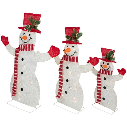 Northlight Set Of 3 LED Lighted Family Of Snowmen Outdoor Christmas Decoration 5 Northlight Set Of 3 LED Lighted Family Of Snowmen Outdoor Christmas Decoration - Image 5