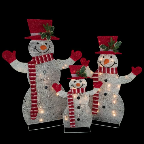 Northlight Set Of 3 LED Lighted Family Of Snowmen Outdoor Christmas Decoration 3 Northlight Set Of 3 LED Lighted Family Of Snowmen Outdoor Christmas Decoration - Image 3