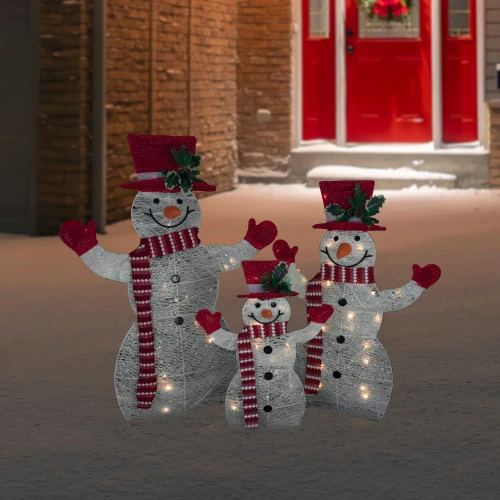 Northlight Set Of 3 LED Lighted Family Of Snowmen Outdoor Christmas Decoration 2 Northlight Set Of 3 LED Lighted Family Of Snowmen Outdoor Christmas Decoration - Image 2