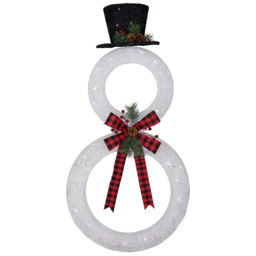 Northlight 48" LED Lighted Wreath Snowman Outdoor Christmas Decoration 1 Northlight 48" LED Lighted Wreath Snowman Outdoor Christmas Decoration