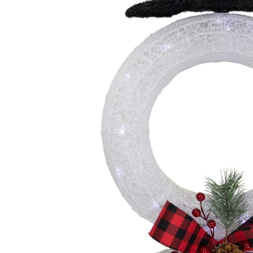 Northlight 48" LED Lighted Wreath Snowman Outdoor Christmas Decoration 5 Northlight 48" LED Lighted Wreath Snowman Outdoor Christmas Decoration - Image 5