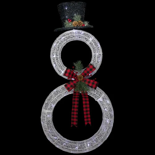 Northlight 48" LED Lighted Wreath Snowman Outdoor Christmas Decoration 7 Northlight 48" LED Lighted Wreath Snowman Outdoor Christmas Decoration - Image 7