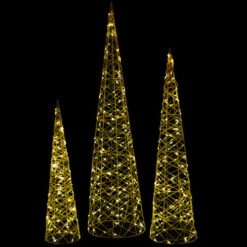 Northlight Set Of 3 LED Twinkle Lighted Gold Mesh Cone Trees Outdoor Christmas Decorations 39.5" 8 Northlight Set Of 3 LED Twinkle Lighted Gold Mesh Cone Trees Outdoor Christmas Decorations 39.5" -Winter Decor Store northlight h94631 on20black 62661.1693928319