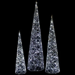 Northlight Set Of 3 LED Lighted Twinkling Cone Trees Christmas Yard Decoration - Cool White Lights 8 Northlight Set Of 3 LED Lighted Twinkling Cone Trees Christmas Yard Decoration - Cool White Lights -Winter Decor Store northlight h94632 on20black 72990.1692976927