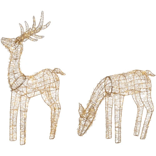 Northlight LED Lighted Twinkle Mesh Reindeer Outdoor Christmas Decoration - 37" - Set Of 2 1 Northlight LED Lighted Twinkle Mesh Reindeer Outdoor Christmas Decoration - 37" - Set Of 2