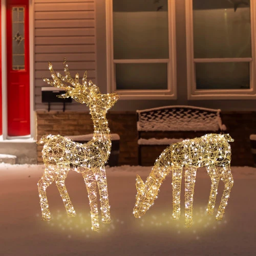 Northlight LED Lighted Twinkle Mesh Reindeer Outdoor Christmas Decoration - 37" - Set Of 2 2 Northlight LED Lighted Twinkle Mesh Reindeer Outdoor Christmas Decoration - 37" - Set Of 2 - Image 2
