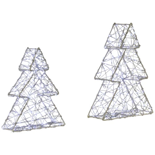 Northlight LED Lighted Wire Christmas Tree Decorations - 14" - White - Set Of 2 5 Northlight LED Lighted Wire Christmas Tree Decorations - 14" - White - Set Of 2 - Image 5